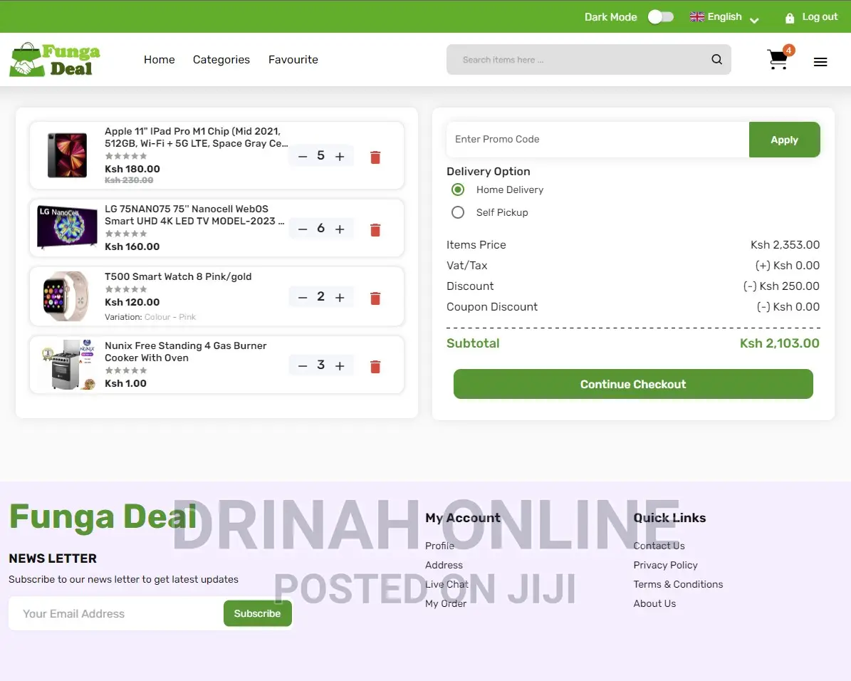 Ecommerce Website With MPESA Integrated, User Delivery App