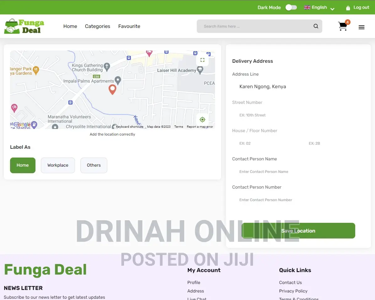 Ecommerce Website With MPESA Integrated, User Delivery App