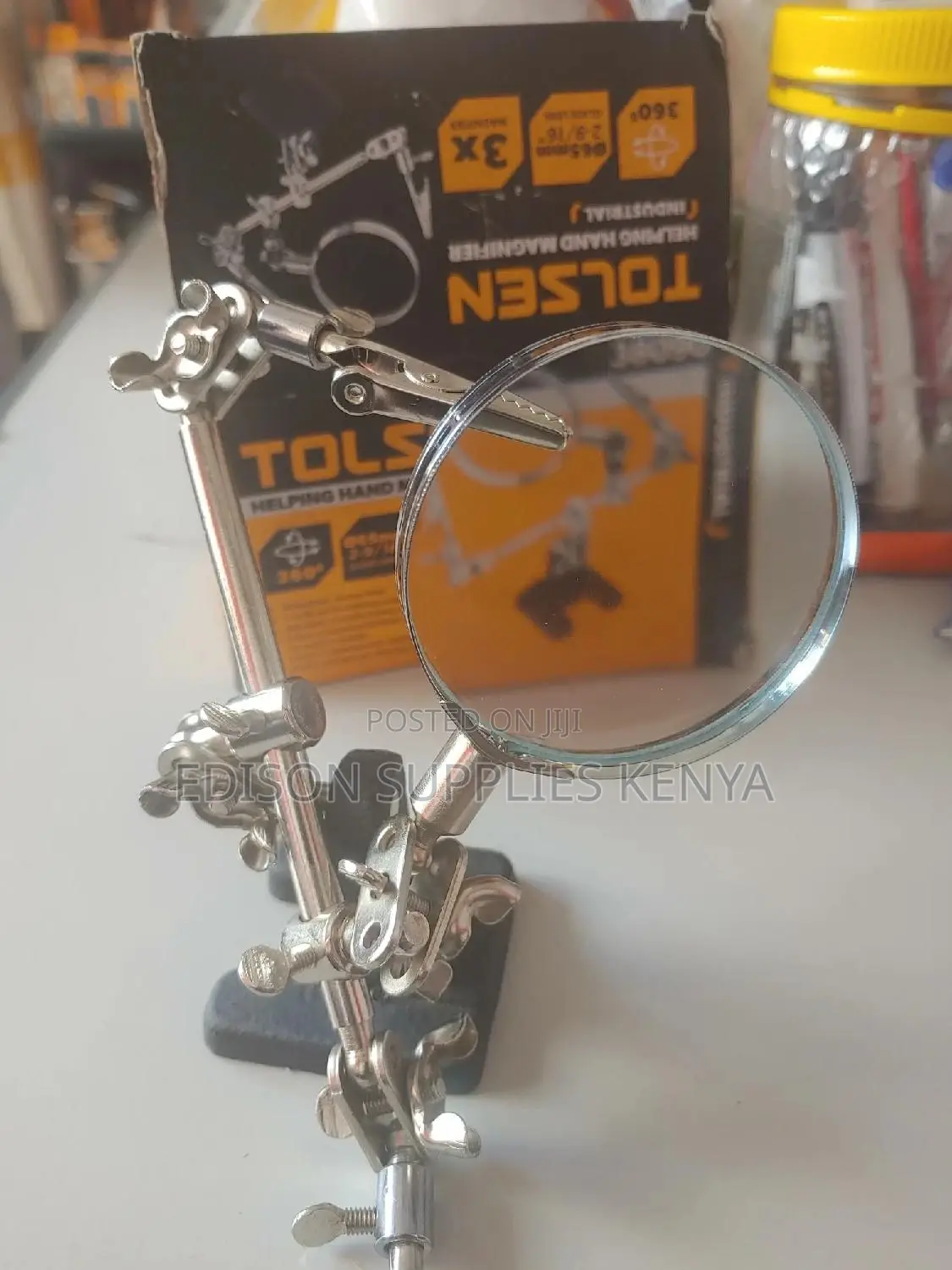 Magnifier 3× Helping Hand Magnifier With Clamps Tolsen 38090