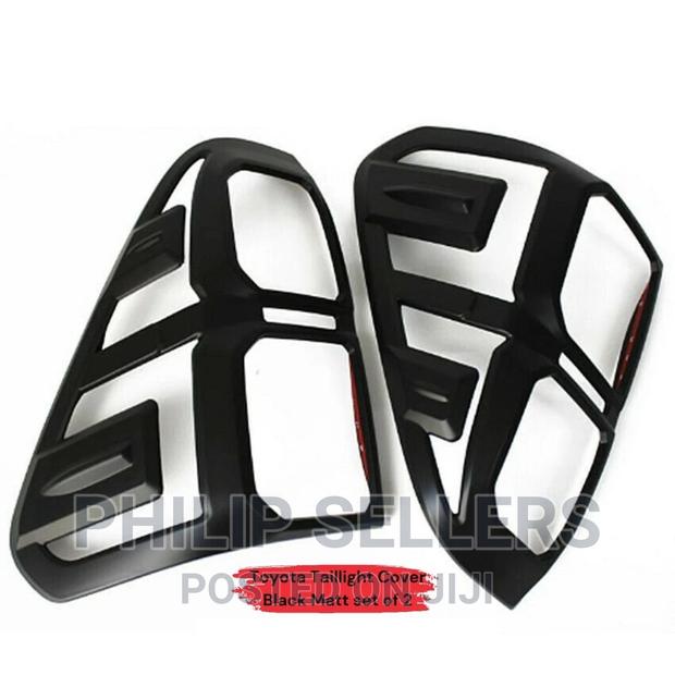 Toyota Hilux 2016 - 2020 Taillight Cover Matt Black and Ch