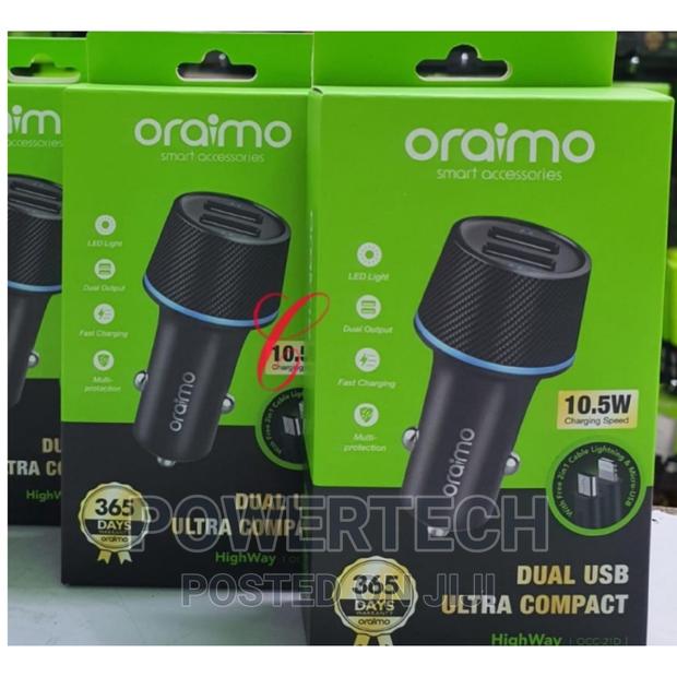 Oraimo Highway Car Charger With 2 in 1 Lightning ,USB Cable - main view
