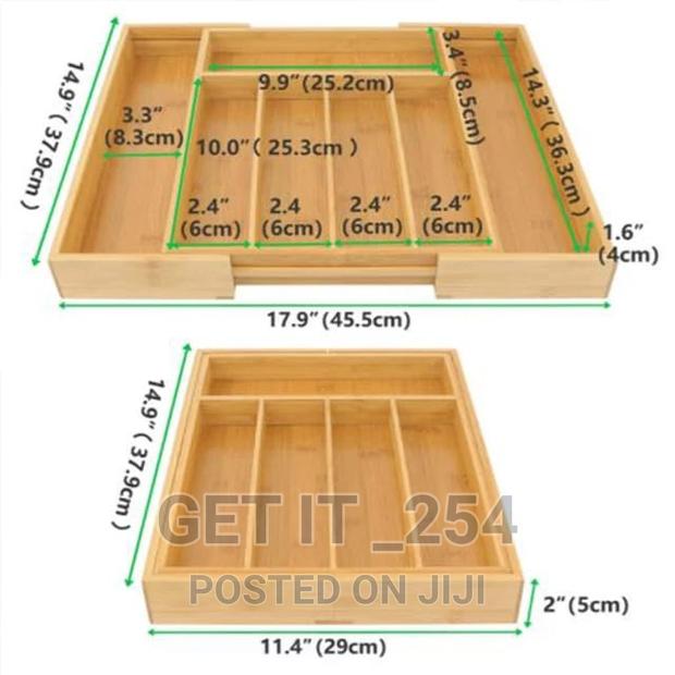 Expandable Bamboo Drawer / Cutler Organizer - thumbnail 2