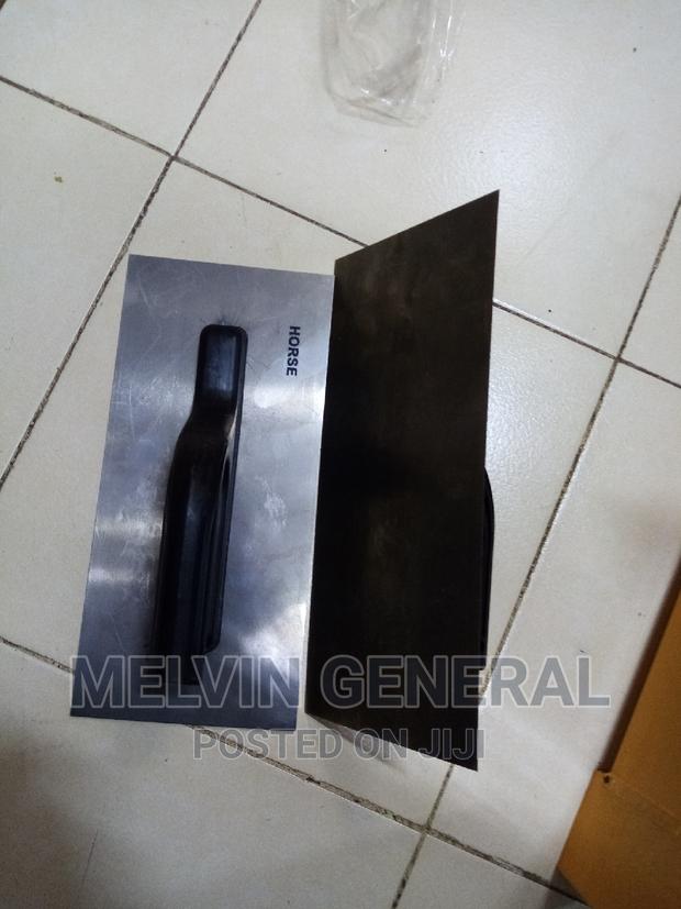Black Handle Steel Plastering Float. - main view