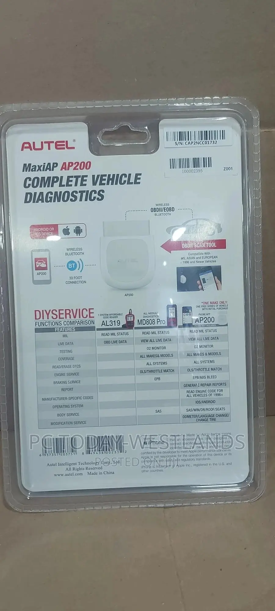 Autel Maxiap AP200 Bluetooth OBD2 Scanner Full System Car
