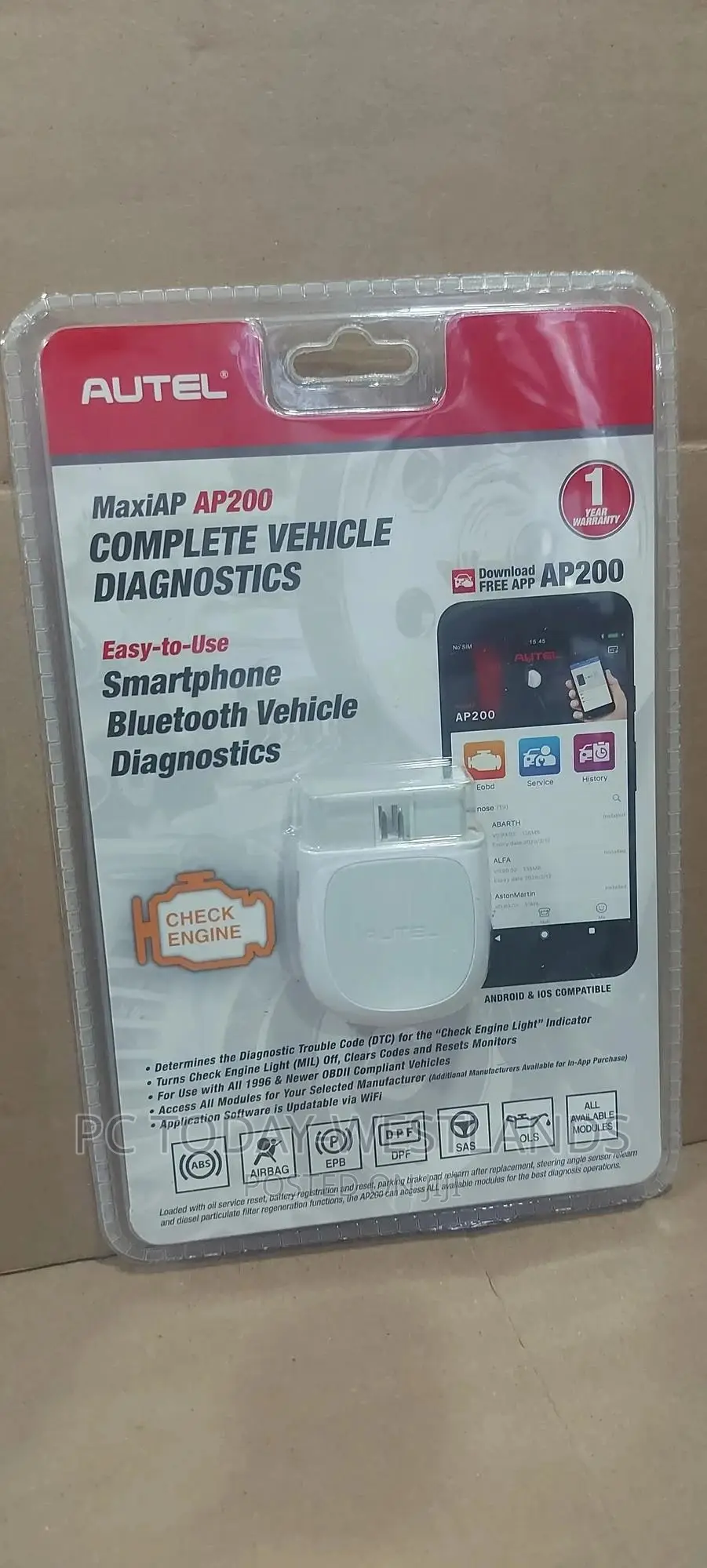 Autel Maxiap AP200 Bluetooth OBD2 Scanner Full System Car