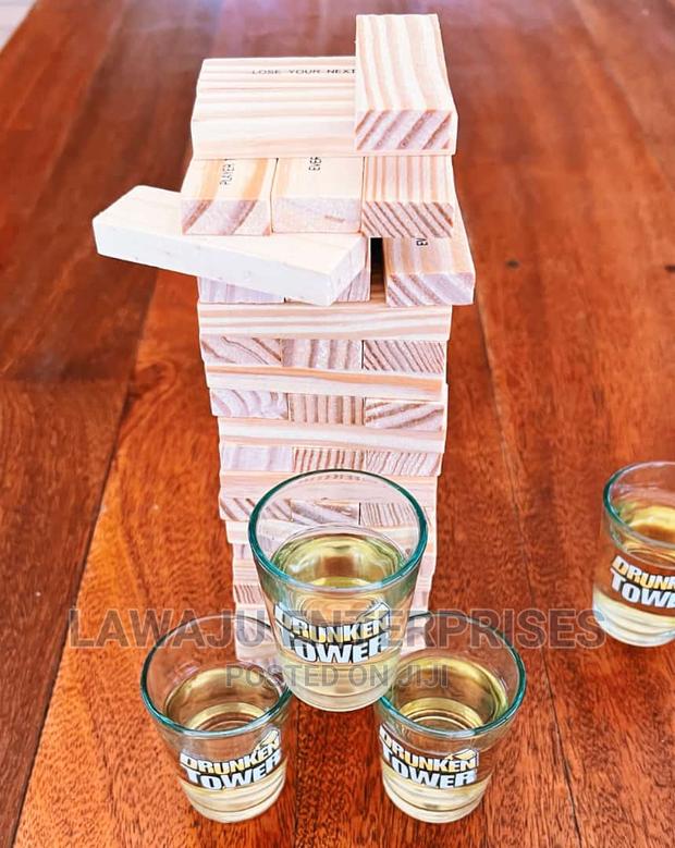 Drunken Jenga Blocks With 4 Shot Glasses - main view