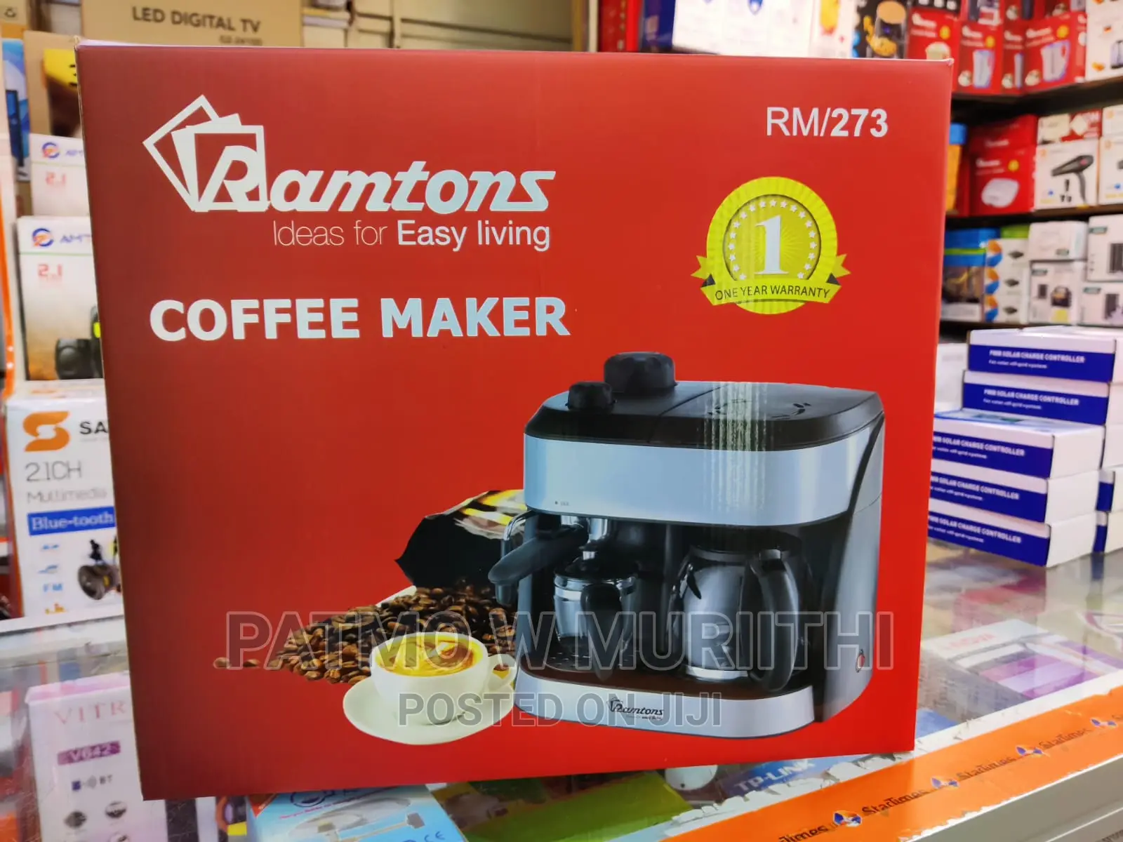 Ramton Coffee/Cappuccino Maker Black- Rm/273