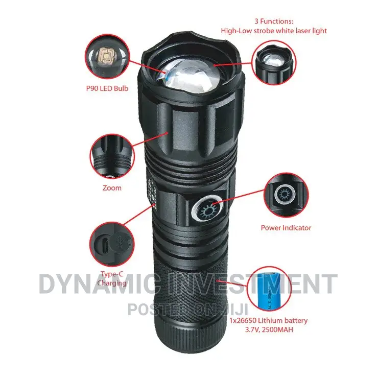 Tronic Led Torch With White Laser Light