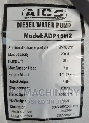 Diesel Highpressure 7horsepower Water Pump-Quality Assured