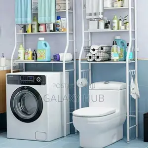 Toilet Rack and Washing Machine Rack (White)