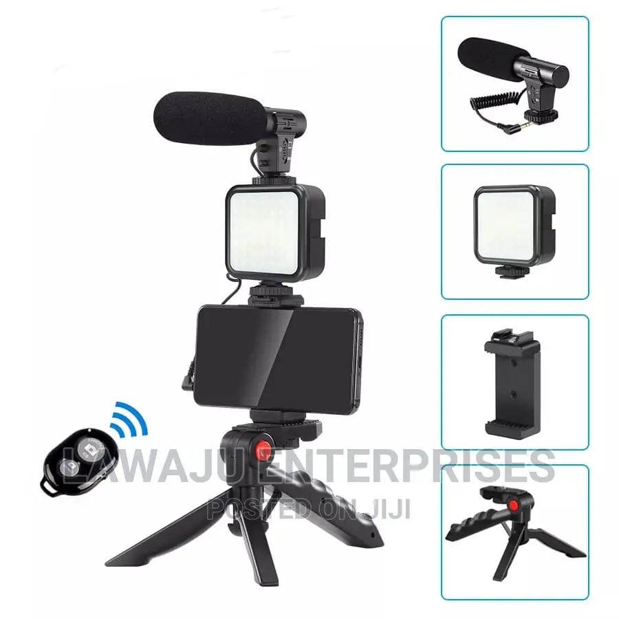 4 in 1 Microphone, Selfie Light, Tripod Stand,