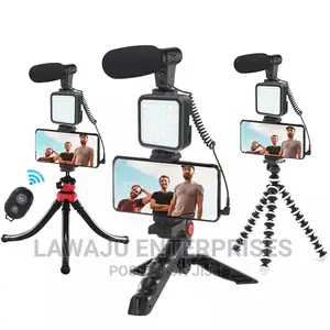 4 in 1 Microphone, Selfie Light, Tripod Stand,