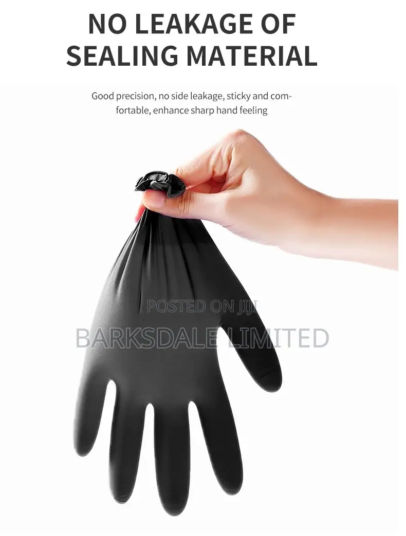 Black Nitrile Gloves Food Grade Latex Rubber Chef Kitchen Small Large