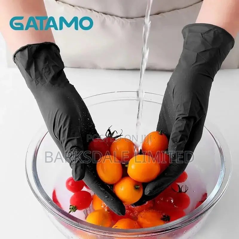 Black Nitrile Gloves Food Grade Latex Rubber Chef Kitchen Small Large