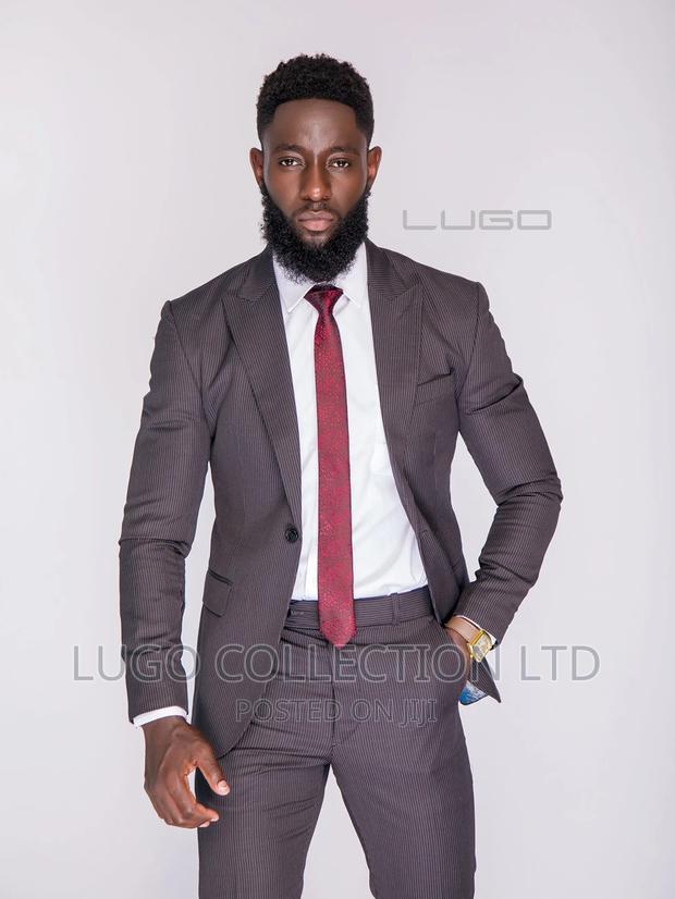 Custom Made Pinstripe Suit Merino Suit - main view