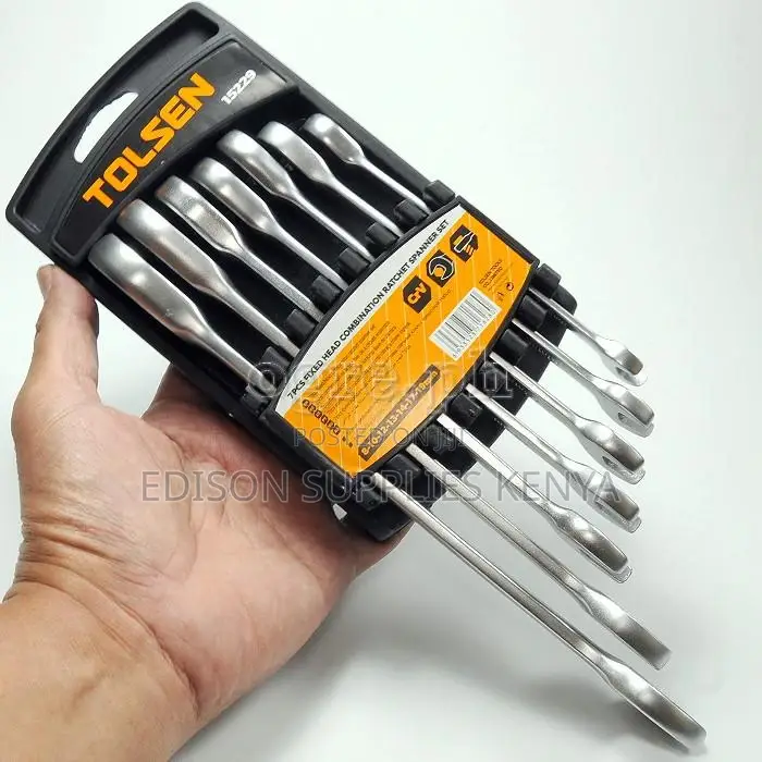 Tolsen Ratchet Spanners Set 7pc Premium Combination Spanners