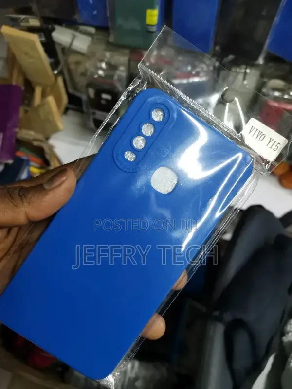 Vivo Y15 Luxurious Soft Liquid Silicone Shockproof Blue
