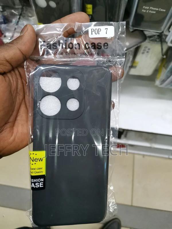 Silicone Protective Back Cover for Tecno Pop 7 - Black - main view