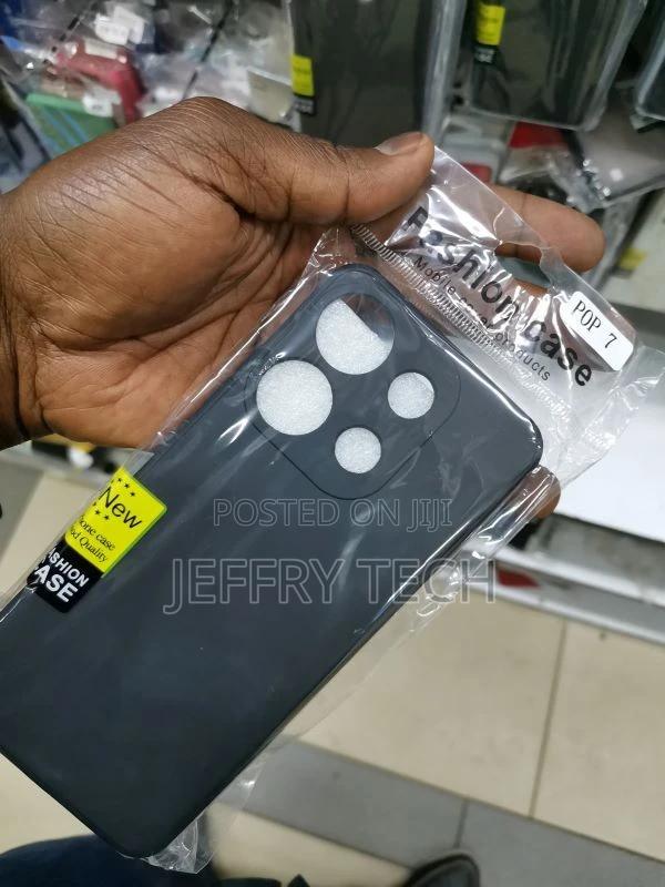 Silicone Protective Back Cover for Tecno Pop 7 - Black - thumbnail 3