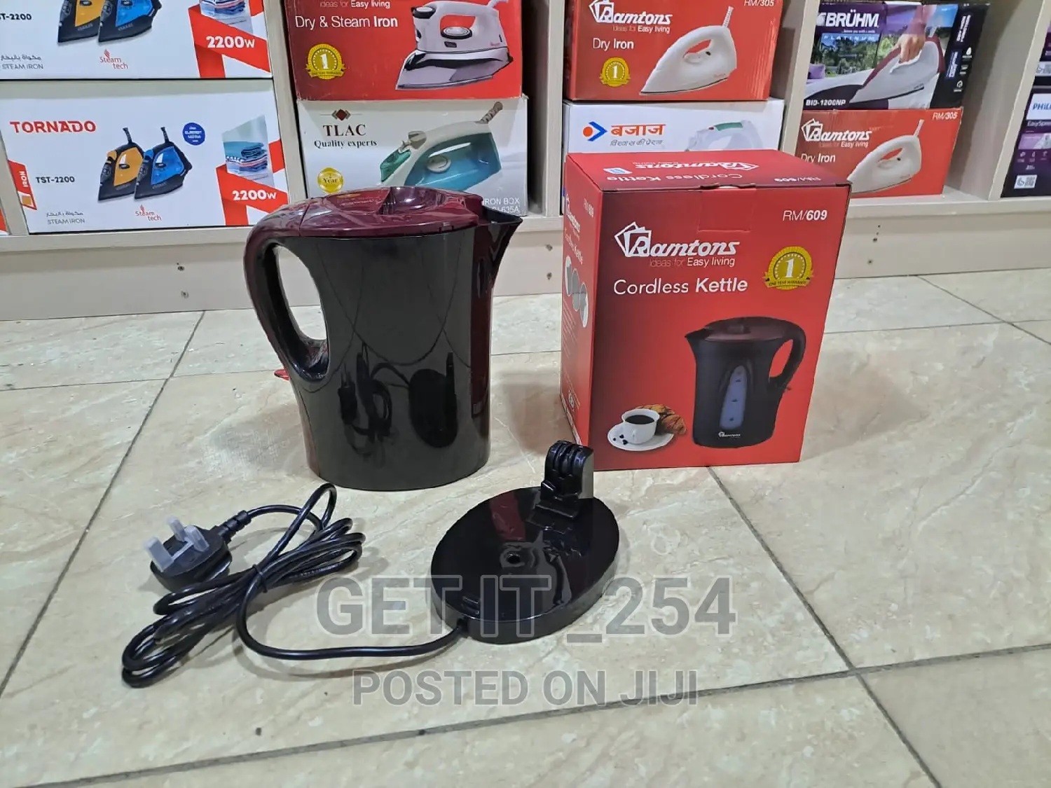 Ramtons Electric Kettle 1.7lt Cordless Black Rm/609