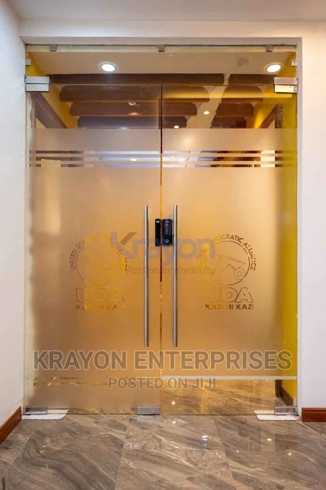Outdoor Office Door Branding