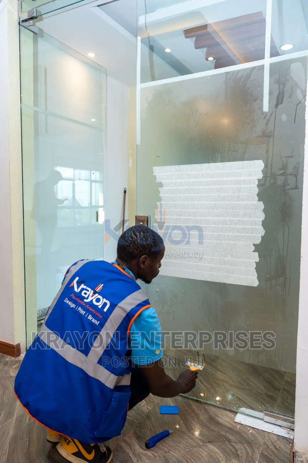 Outdoor Office Door Branding