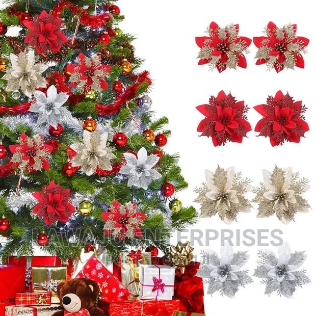 Christmas Tree Flower Decoration - 3pcs - thumbnail 2