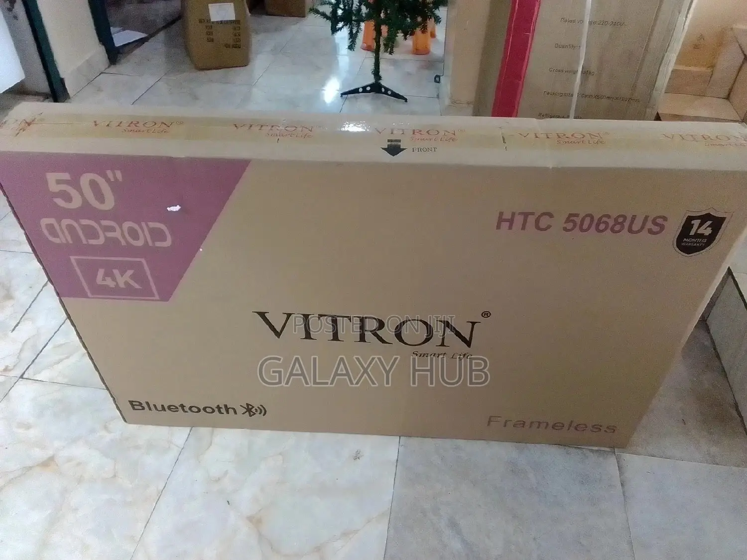Vitron 50" Tv Bluetooth Frameless Uhd Smart Android Tv