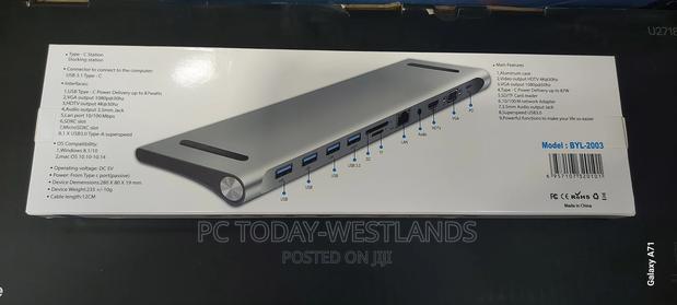 11 in 1 USB-C/Type-c to 4 X USB+SD/TF+RJ45+3.5mm+HDMI+VGA+PD - thumbnail 4