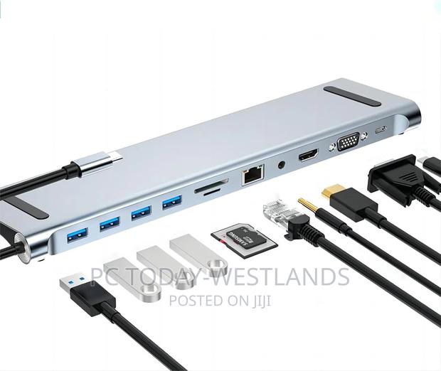 11 in 1 USB-C/Type-c to 4 X USB+SD/TF+RJ45+3.5mm+HDMI+VGA+PD - thumbnail 5