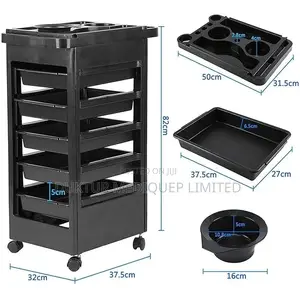 Salon Trolley With Castor Wheels .5 Drawers +1top+1 Bowl
