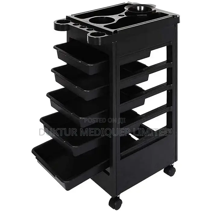Salon Trolley With Castor Wheels .5 Drawers +1top+1 Bowl