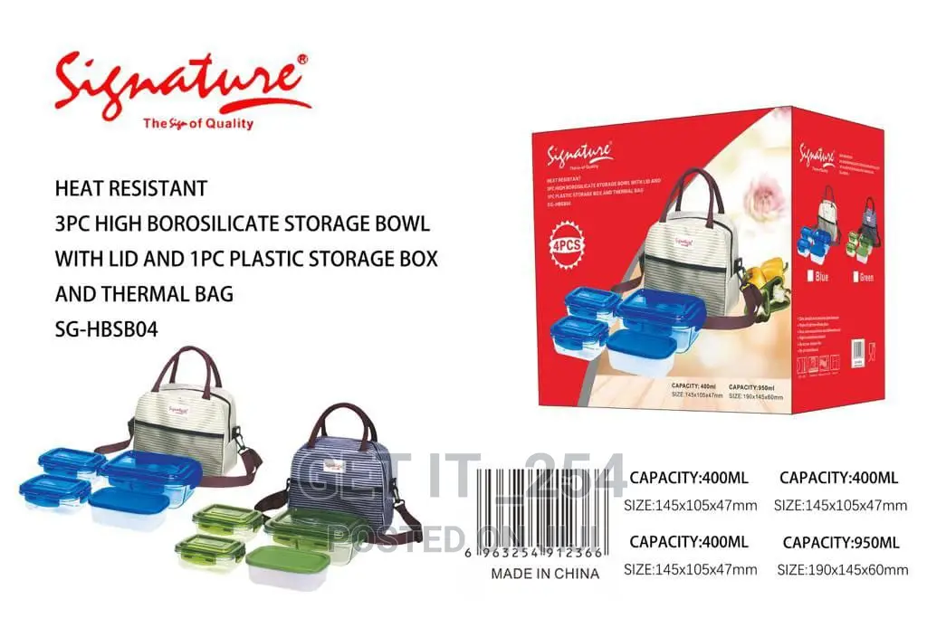 *4pc Borosilicate Storage Container*
Heat Resistant