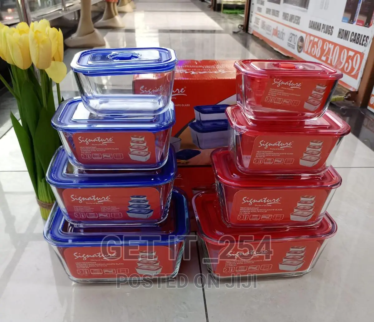 4pcs/Set High Borosilicate Glass Storage Bowl With Lid