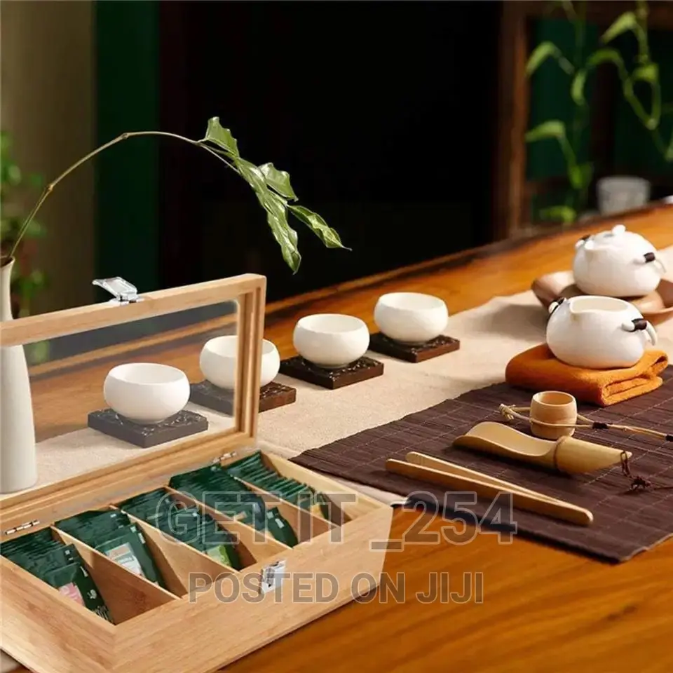 Just Found This Bamboo Container Box Tea Organizer Five-Grid