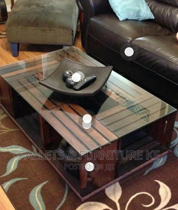 Glass Top Coffee Table - Dark Oak