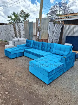 Blue U-shaped Sofa/ U Sofa