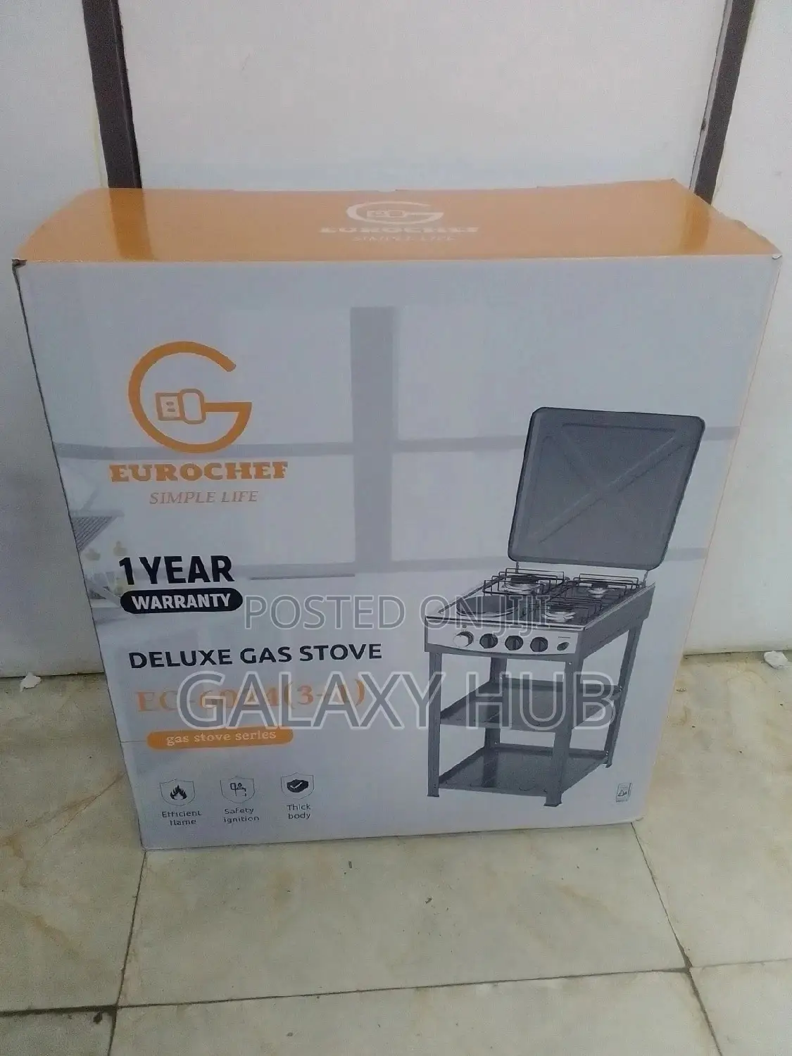 Cooker, Eurochef Deluxe Gas Stove 3 Gas+1 Electric