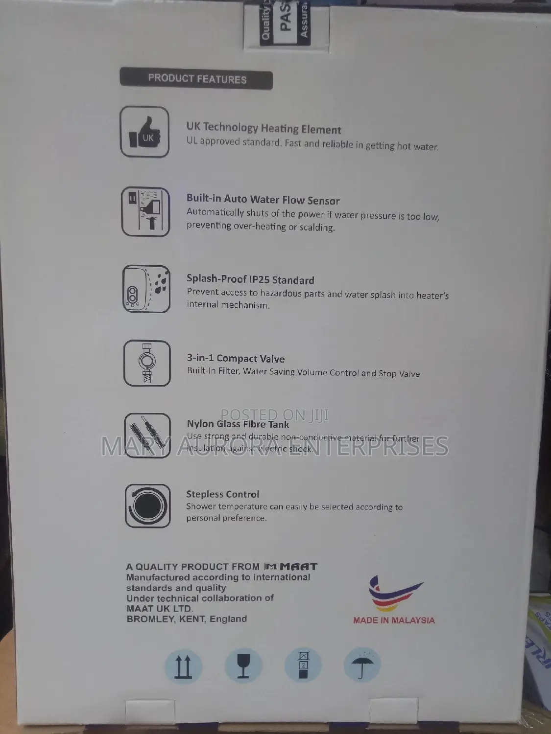 Maat Water Heater With Inbuilt Pump