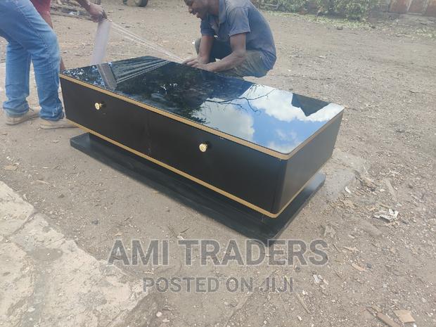 Golden Black Glass Top Coffee Table