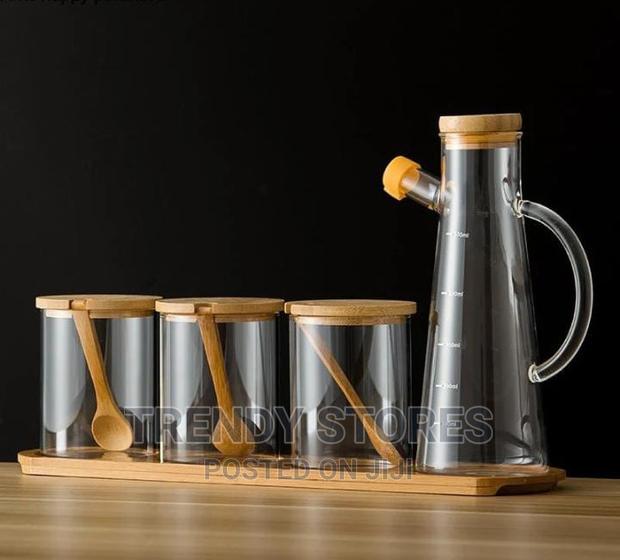3pcs Glass Storage Set + Oil Jar - main view