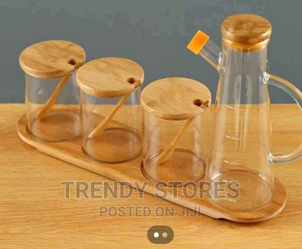 3pcs Glass Storage Set + Oil Jar - thumbnail 2