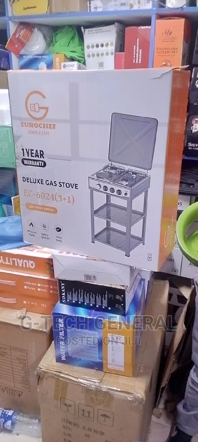 Eurochef Eg-6024 3gas 1electric Cooker With Storage Shelves
