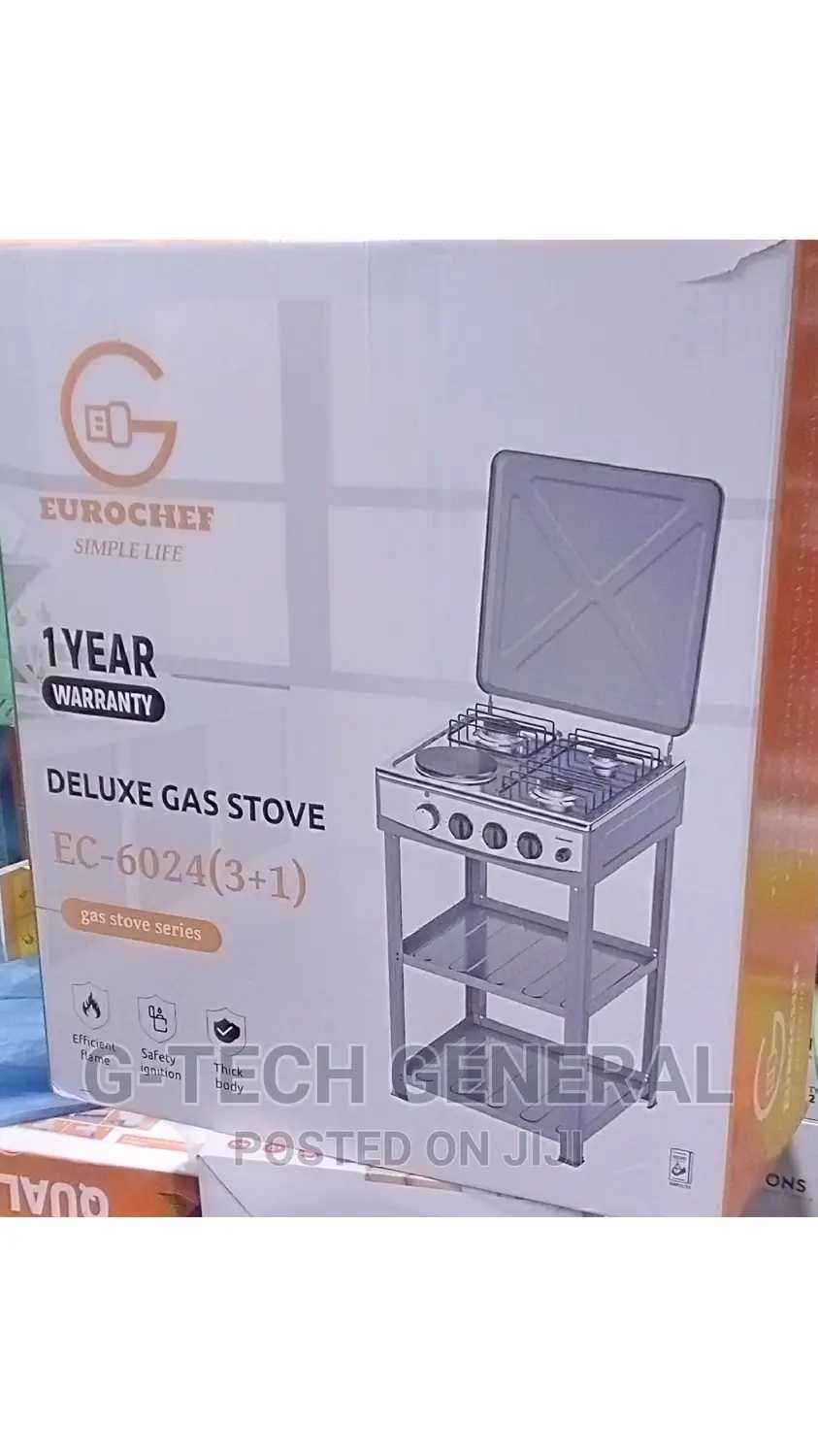 Eurochef 3+1 Free Standing Cooker With Storage Shelves