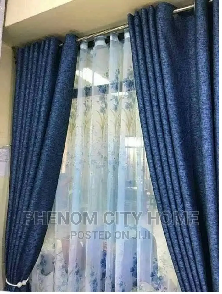 Navy Blue Linen Curtains