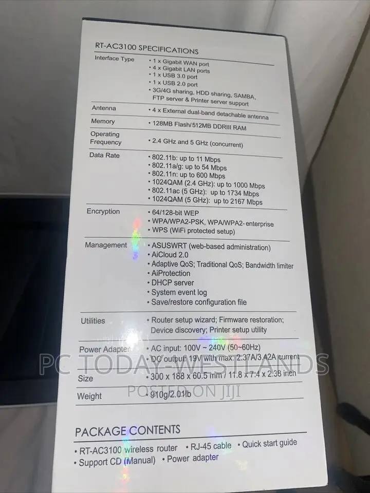 Asus RT-AC3100 Extreme Wireless 4port Dual-Band Wi-Fi Router