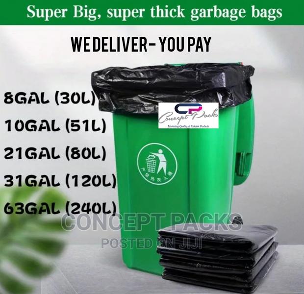 50pcs Black Garbage Bags. Assorted Sizes at Wholesale Prices
