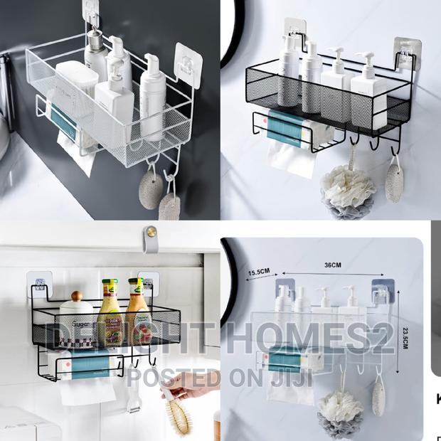 Wall-Mounted Bathroom Shelf Shower Shampoo Rack - main view