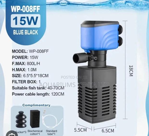 Filter Pump With Blue Head , Quality Aquarium Pump - main view