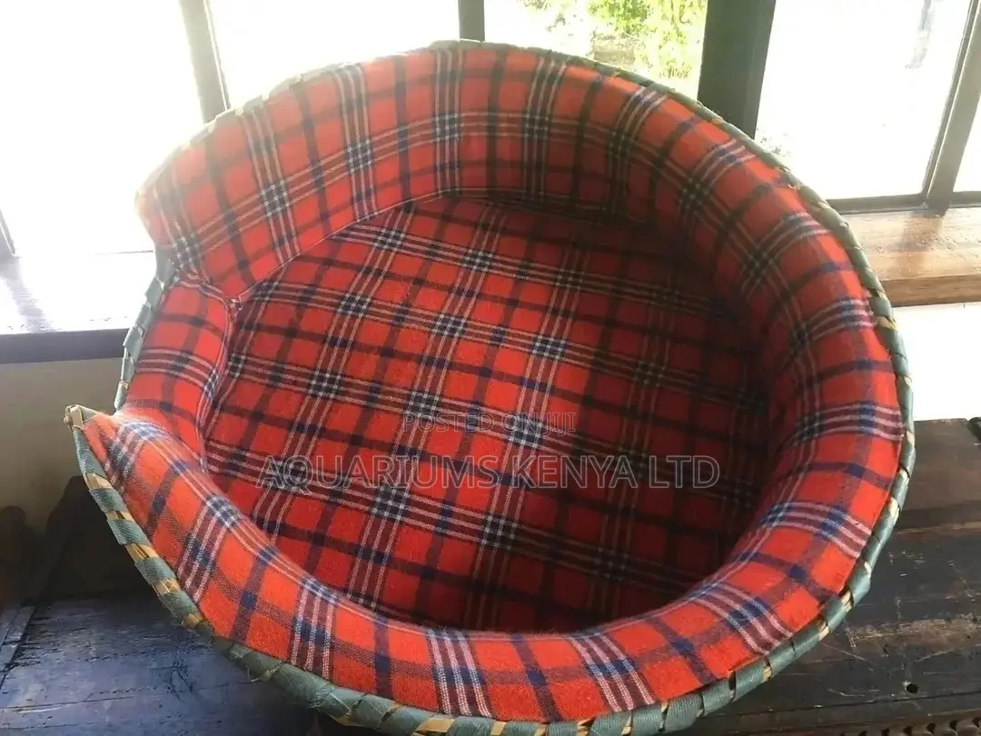Cushioned Wicker Dog and Cat Bed